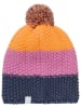 Color Kids Muts met pompon oranje/paars/donkerblauw
