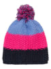 Color Kids Bommelmütze in Lila/ Pink/ Schwarz