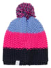 Color Kids Muts met pompon paars/roze/zwart