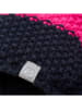Color Kids Bommelmütze in Lila/ Pink/ Schwarz