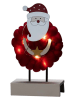 Konstsmide Houten ledsilhouet "Santa" rood/wit - (B)10 x (H)18,5 x (D)4,5 cm