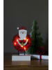 Konstsmide Houten ledsilhouet "Santa" rood/wit - (B)10 x (H)18,5 x (D)4,5 cm