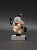 Konstsmide LED-Holzsilhouette ''Schneemann'' in Weiß/ Rot - (B)12,5 x (H)18,5 x (T)4,5 cm
