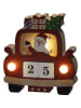 Konstsmide Houten ledsilhouet "Auto & Santa" rood - (B)13 x (H)14,3 x (D)4,5 cm