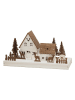 Konstsmide Houten ledsilhouet "Huizen" wit/bruin - (B)28 x (H)14 x (D)11 cm