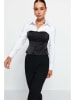 trendyol Bluse in Schwarz/ Weiß
