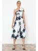 trendyol Kleid in Weiß/ Dunkelblau