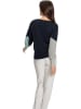 Heine Pullover in Dunkelblau/ Grau