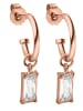 PURELEI Rosévergold. Halbcreolen "Shine Bright" mit Edelsteinen