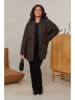 Curvy Lady Übergangsjacke in Dunkelbraun/ Schwarz