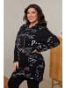 Curvy Lady Hoodiekleid in Schwarz