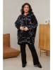 Curvy Lady Hoodiekleid in Schwarz