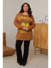Curvy Lady Pullover in Hellbraun