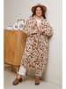 Curvy Lady Tussenmantel lichtbruin/wit