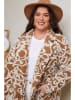 Curvy Lady Tussenmantel lichtbruin/wit