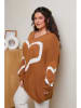 Curvy Lady Pullover in Hellbraun