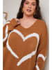 Curvy Lady Pullover in Hellbraun