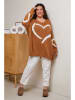 Curvy Lady Pullover in Hellbraun