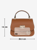 Mia Tomazzi Leder-Henkeltasche "Assab" in Hellbraun - (B)20,5 x (H)14 x (T)8 cm