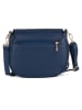Mia Tomazzi Leren schoudertas "Eschilo" donkerblauw - (B)23 x (H)19 x (D)8 cm
