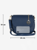 Mia Tomazzi Leren schoudertas "Eschilo" donkerblauw - (B)23 x (H)19 x (D)8 cm