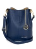 Mia Tomazzi Leder-Umhängetasche "Vepra" in Dunkelblau - (B)20 x (H)23 x (T)14 cm