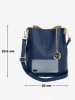 Mia Tomazzi Leder-Umhängetasche "Vepra" in Dunkelblau - (B)20 x (H)23 x (T)14 cm