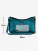 Mia Tomazzi Leder-Umhängetasche "Marengo" in Blau - (B)23 x (H)13 x (T)7 cm