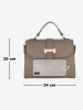 Mia Tomazzi Leder-Henkeltasche "Diomede" in Taupe - (B)24 x (H)20 x (T)12 cm