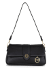 Mia Tomazzi Leren schoudertas "Bertinoro" zwart - (B)29 x (H)16 x (D)10 cm