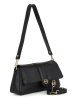 Mia Tomazzi Leder-Schultertasche "Bertinoro" in Schwarz - (B)29 x (H)16 x (T)10 cm