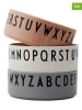 Design Letters 3-delige set: mueslikommen grijs/wit/lichtbruin - (H)4,2 x Ø 11 cm
