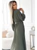 numoco Plisseekleid in Khaki