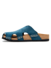 Comfortfusse Leder-Clogs in Blau