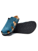 Comfortfusse Leder-Clogs in Blau