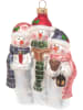 Krebs Glas Lauscha Kerstboomversiering "Sneeuwmannen" wit/meerkleurig - (L)15 cm