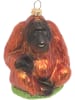 Krebs Glas Lauscha Christbaumornament "Gorilla" in Hellbraun - (L)12 cm