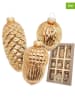 Krebs Glas Lauscha Kerstboomversiering "Noten en kegels" goudkleurig - 9 stuks