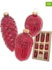 Krebs Glas Lauscha Kerstboomversiering "Noten en kegels" rood - 9 stuks