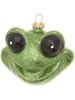 Krebs Glas Lauscha Christbaumornament "Frosch-Kopf" in Grün - (B)9 cm