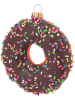 Krebs Glas Lauscha Christbaumornament "Amerikanischer Donut" in Braun/ Bunt - Ø 8,5 cm