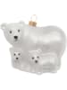 Krebs Glas Lauscha Kerstboomversiering "IJsbeerfamilie" wit - (B)9 cm