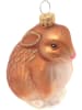 Krebs Glas Lauscha Christbaumornament "Hase" in Hellbraun - (L)9 cm
