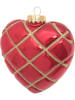 Krebs Glas Lauscha Kerstversiering "Hart" rood - (L)10 cm