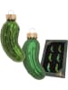 Krebs Glas Lauscha Kerstboomversiering "Mini augurken" groen - 6 stuks
