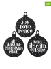 Boltze 3-delige set: decoratieve hangers "Soho" zwart - Ø 25 cm