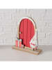 Boltze 2-delige set: decoratieve objecten beige/rood - (B)21 x (H)23,5 cm