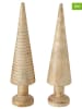 Boltze 2-delige set: decoratieve objecten "Noares" beige - (H)30 x Ø 7 cm