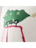 Boltze Kussen "Criso" wit/rood/groen - (L)45 x (B)45 cm