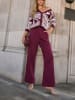 Milan Kiss Cardigan in Bordeaux/ Weiß